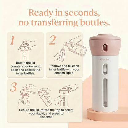 GlowPod - 4 in 1 Travel & Gym Shower Dispenser